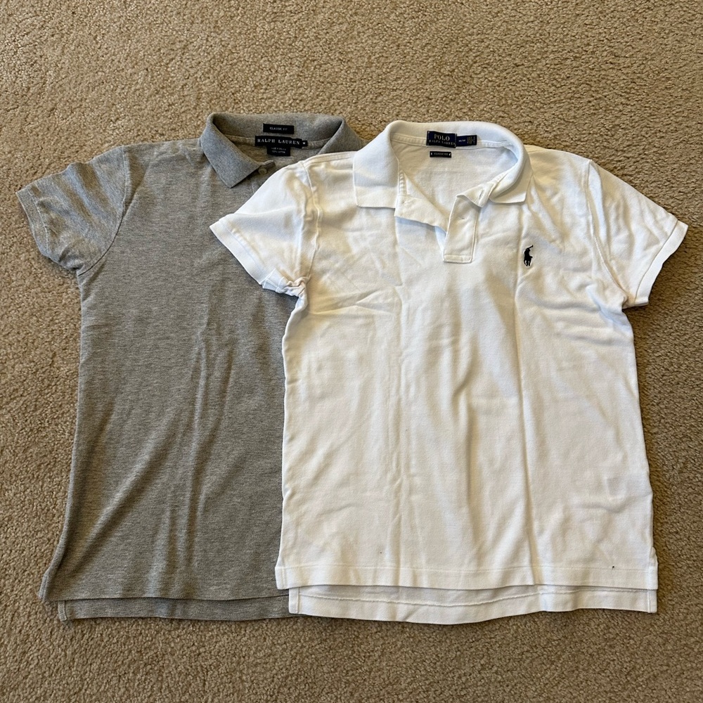 Polo Ralph Lauren Gray and White Polo Shirts